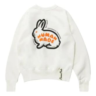 Human Made Crewneck Rabbit Sweatshirt White HM24CS020