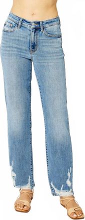 Judy Blue High Waist Straight Leg Jean In Medium Blue