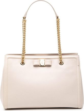 Ferragamo Beige Leather Tote Bag (Pre-Owned)