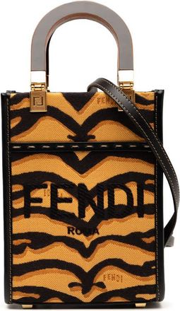 Fendi Pre-owned Fendi Mini Embroidered Canvas Tiger Print Sunshine Shopper Tote 8BS051 AJ7P 219 8241
