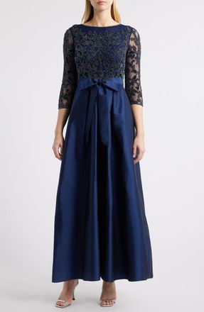 Pisarro Nights Sequin Bodice Gown in Navy at Nordstrom, Size 12