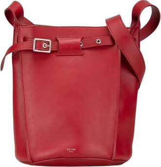 Celine Pre-owned Leather Big Bag Bucket Crossbody - Dames - Vintage Tas - Rood - ONE Size - Leer - Vintage