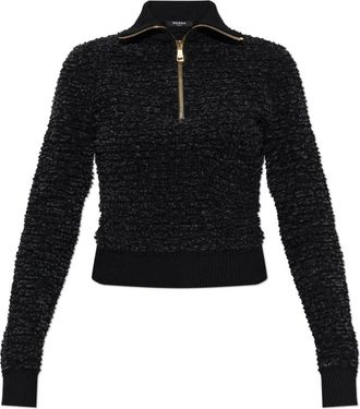 Balmain Sweater met col - Dames - Coltruien - Zwart - M - Truien & Vesten