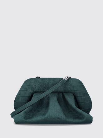 Themoir&egrave; Bios Draped Croc-Effect Vegan Leather Clutch with Shoulder Strap