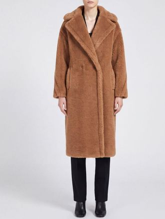 Max Mara Cappotto lungo doppiopetto in lana di cammello e seta