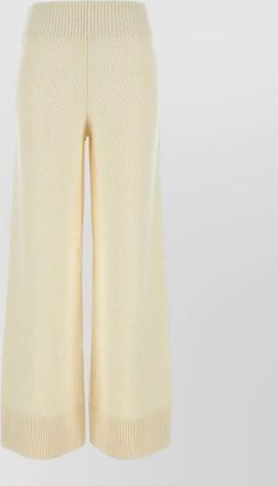 C & M Camilla and Marc wool blend ribbed cuff wide-leg knitted trousers