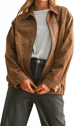 Paige Oversized Bomber Jacket In Chocolate