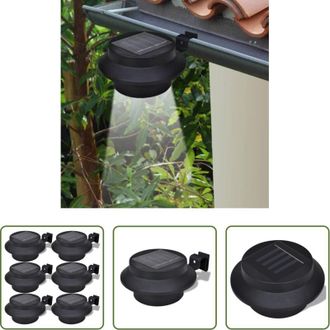 vidaXL vidaXL Luci a energia solare - Lampade Solari 6 pz Luci per Recinzioni Nere