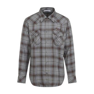 Acne Studios Western Shirt met Drukknopen - Heren - Casual Overhemden - Grijs - M - Katoen - Overhemden