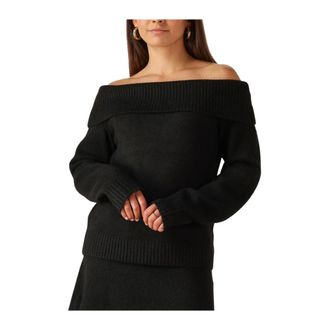 Notre-V Zwarte Gebreide Trui voor Vrouwen - Dames - Ronde hals truien - Zwart - M - Polyester - Truien & Vesten