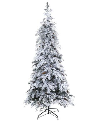 Nearly Natural 7ft Flocked Montana Down Swept Spruce Artificial Christmas Tree