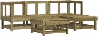vidaXL Furniture Limited - Juego De Sof&aacute;s De Jard&iacute;n 5 Piezas Madera De