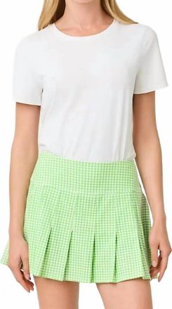 Lilly Pulitzer Annora Upf 50+ Skort In Pistachio Macaron Lil Check It Gingham