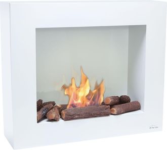 Purline Purline - Chimenea De Etanol En Blanco Con Kit De Le&ntilde;os