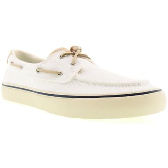 Sperry Top-Sider Helm 2-Eye Textiel Heren Witte Bootsschoenen