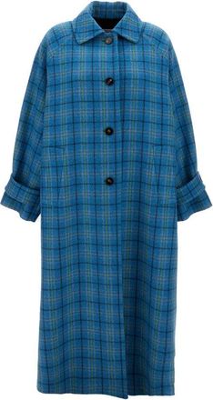 Alberto Biani Sleek Tailored Coat In Clear Blue