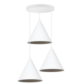 OEM L&aacute;mpara Colgante Soho Blanca 3 Platos 25cm E27
