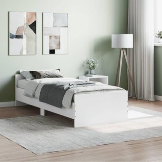 Berkfield Home Bed Frame White 75x190 cm Small Single Engineered Wood