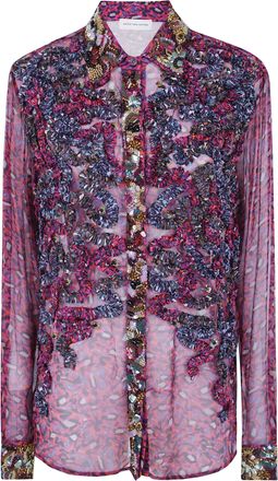 Dries Van Noten Shirt Floral Chiffon Chevy