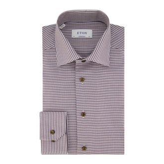 Eton Overhemden, Heren, Bruin, M, Katoen, Business Overhemd