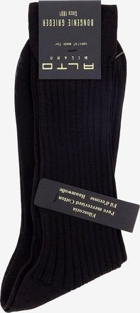 Alto Milano Feine kurze Rippstrickstrümpfe Filoscozia