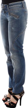 Ermanno Scervino Womens Blue Slim Jeans Denim Pants Straight Stretch Cotton