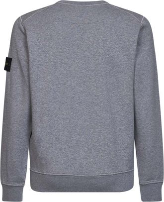 Stone Island Mens Crewneck Sweatshirt Organic Cotton Melange Grey Sweatshirts Sweater