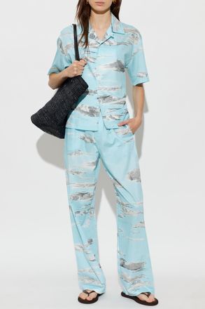 Moschino Shirt With Print, Womens, Light Blue