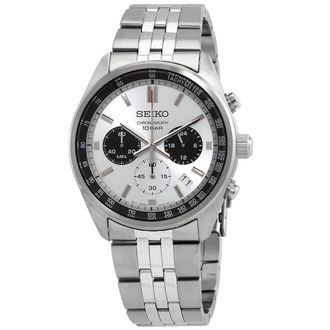 Seiko Motorsports Chronograph Quartz Silver Dial Mens Watch SSB425P1