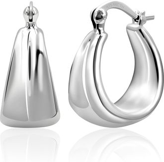 MAX + STONE 925 Sterling Silver 22mm Chunky Hoop Earrings
