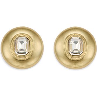 Kurt Geiger Crystal Button Stud Earrings in Gold/Crystal at Nordstrom