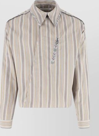 Kiko Kostadinov striped point collar shirt chest pocket