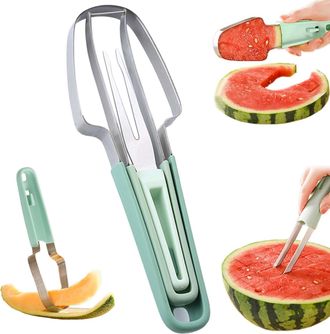OEM Recortadora De Sand&iacute;as 2-delige 3 En 1, Watermelonijsje Model En Meloenlepel, Creatief Keukengereedschap Voor Vruchten