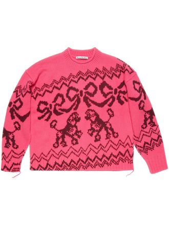 Acne Studios Trui met jacquard - Roze