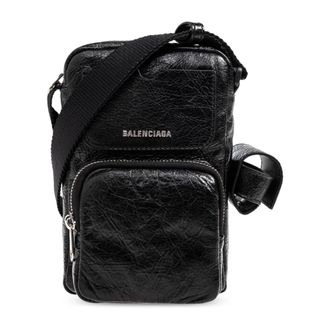 Balenciaga Tassen, Heren, Zwart, ONE Size, Katoen, Superbusy Vertical Crossbody Tas