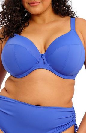 Elomi Plain Sailing Underwire Plunge Bikini Top in Azure at Nordstrom, Size 34Hh
