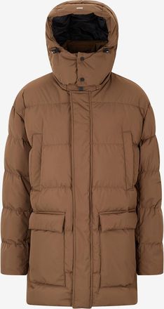 Herno Mittellange gesteppte Daunenjacke mit Kapuze