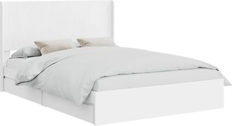 vidaXL Estructura De Cama Con Almacenamiento Y Cabecero Blanco Vidaxl
