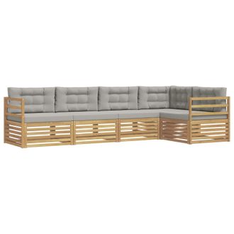 vidaXL Conjunto De Sof&aacute;s De Exterior 5 Pcs Blanco Y Gris Claro Vidaxl