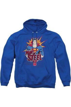 Gildan Superman Steel Pop Adult Pull Over Hoodie / Hooded Sweatshirt