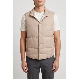 Brunello Cucinelli Beige Wool Blend Vest, Size X-Large