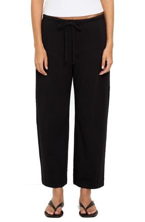 Michael Stars Liana Tie Waist Barrel Leg Pants in Black at Nordstrom, Size X-Small