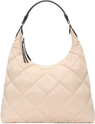 MZ Wallace Madison Quilted Nylon Shoulder Bag in Buff/black at Nordstrom