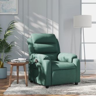 vidaXL Sill&oacute;n Reclinable De Tela Verde Oscuro Vidaxl