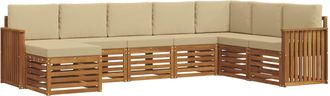vidaXL Conjunto De Sof&aacute;s De Exterior 8 Uds. Natural Y Beige Vidaxl