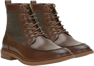 Vince Camuto Bendmore Boots Mens Brown Leather Round Toe Side Zip JOBB1754