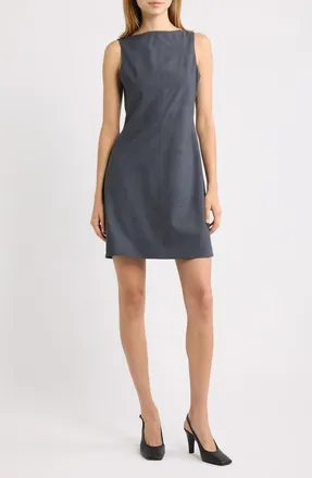 Theory Bateau Neck Sheath Dress in Lake Melange at Nordstrom, Size 10