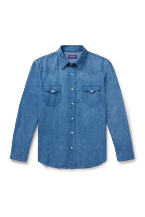 Ralph Lauren Purple Label Cotton and Linen-Blend Chambray Shirt