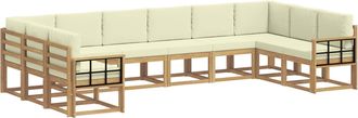 vidaXL Conjunto De Sof&aacute;s De Exterior 10 Uds. Blanco Y Crema Vidaxl