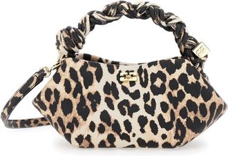 Ganni Leopard Top Handle Bag